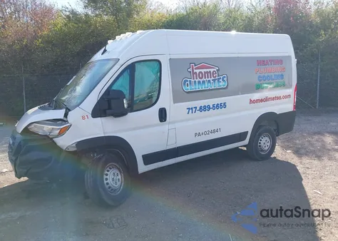 2024 Ram Promaster 2500 Tradesman High Roof 136 Wb W/Pass Seat from USA, damaged, VIN 3C6LRVCG7RE101671